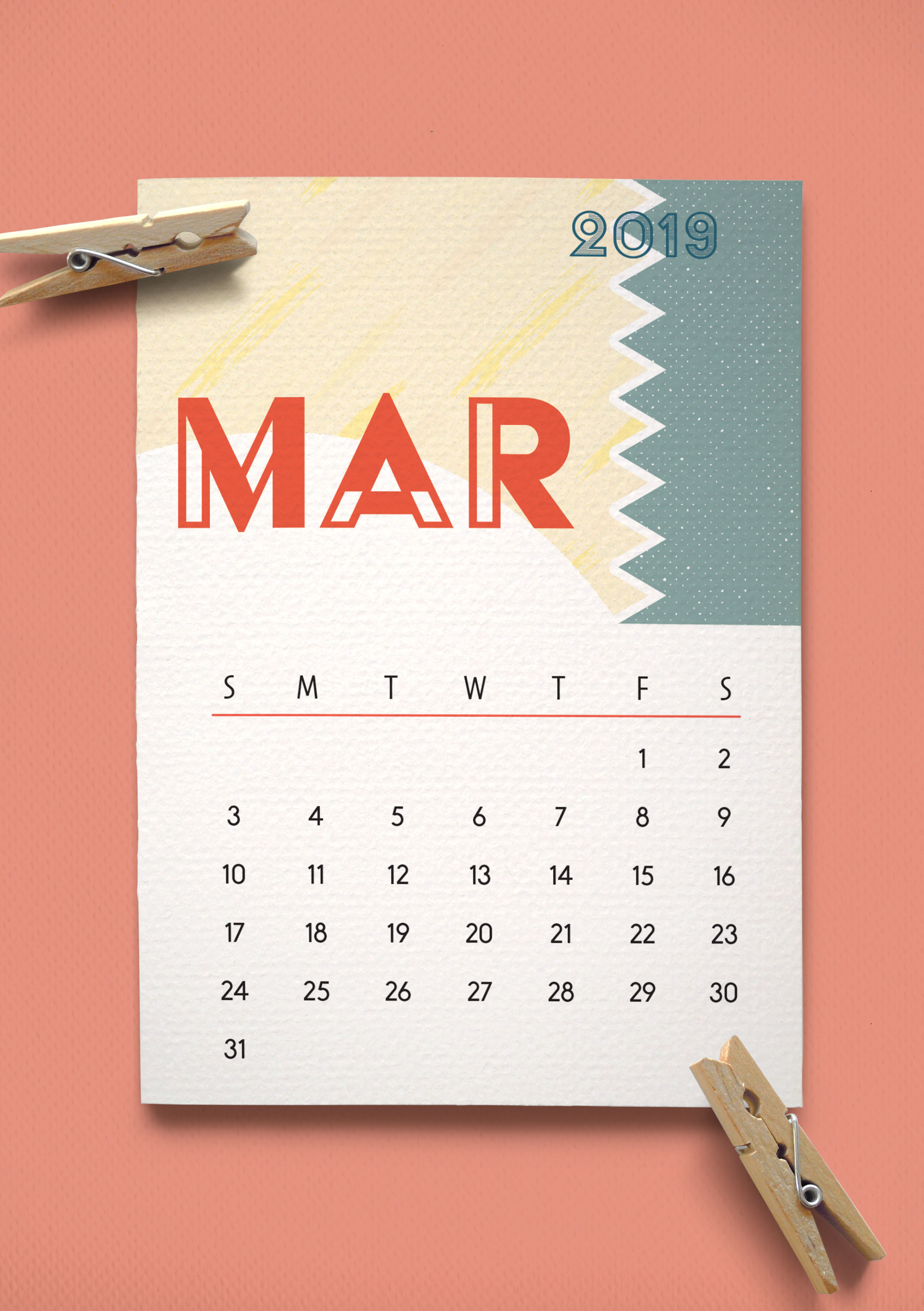 2019 mini calendar printable